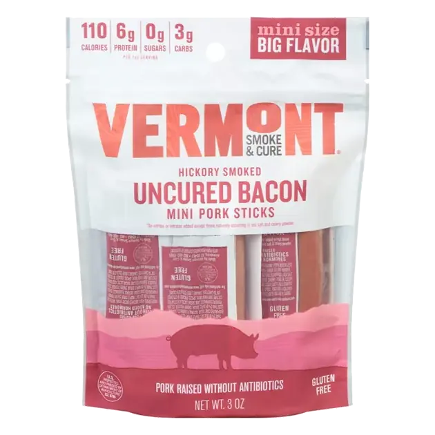 Pork Stick, Uncured Bacon, Hickory Smoked, Mini, Mini Size