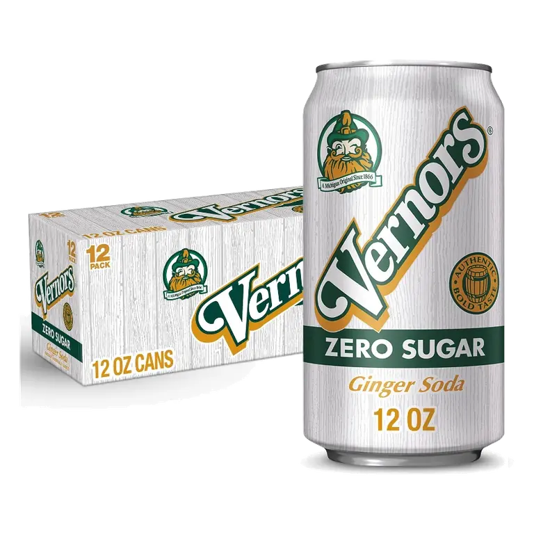 Vernors Zero Sugar Ginger Soda, 12pk/12 fl oz Cans