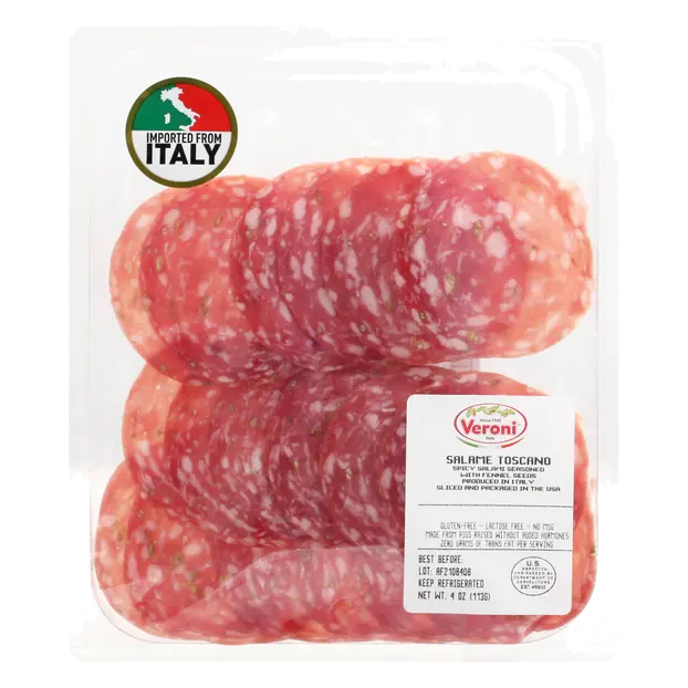 Imported Spicy Salame Toscano Sliced