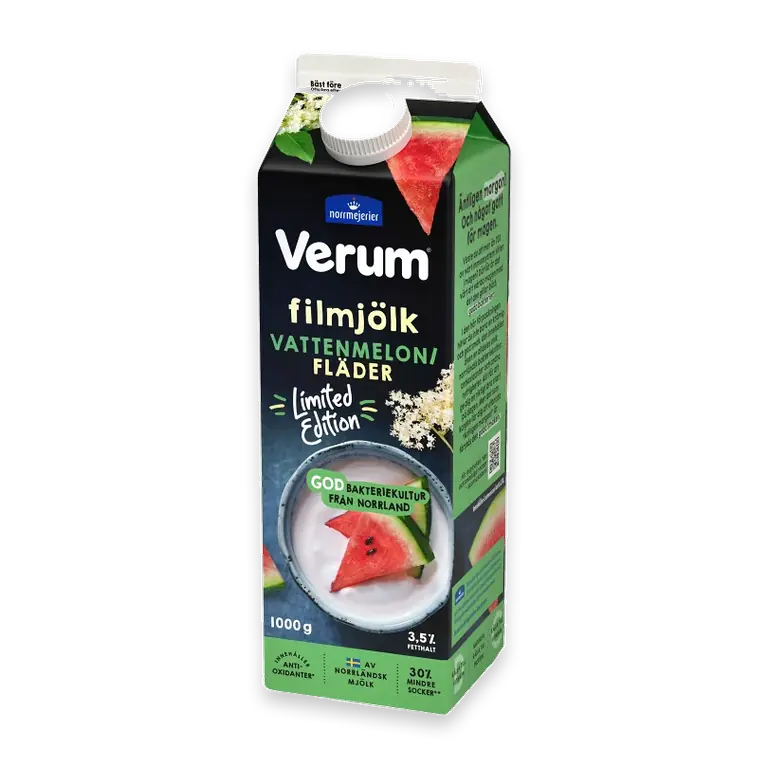 Filmjölk Vattenmelon Fläder 3.5% 1000g Verum®