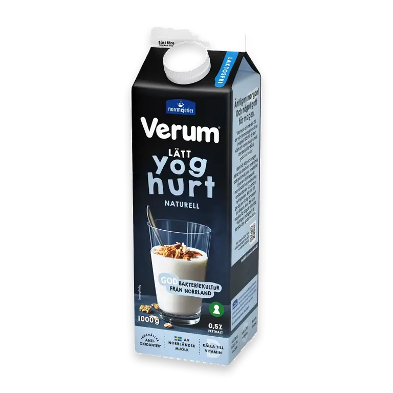 Lättyoghurt Naturell 0,5% Laktosfri 1000g Verum®
