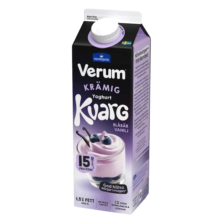 Yoghurtkvarg Blåbär Vanilj Laktosfri 1.5% 1000g