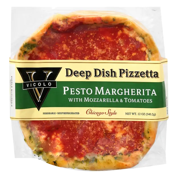 Chicago Style Pesto Margherita Deep Dish Pizzetta Refrigerated