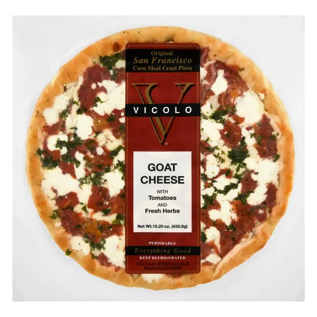 Vicolo Corn Meal Crust Goat Cheese with Tomatoes and Fresh Herbs Pizza
