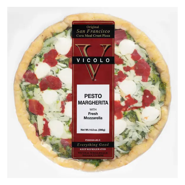Pesto Margherita Pizza with Fresh Mozzarella Refrigerated