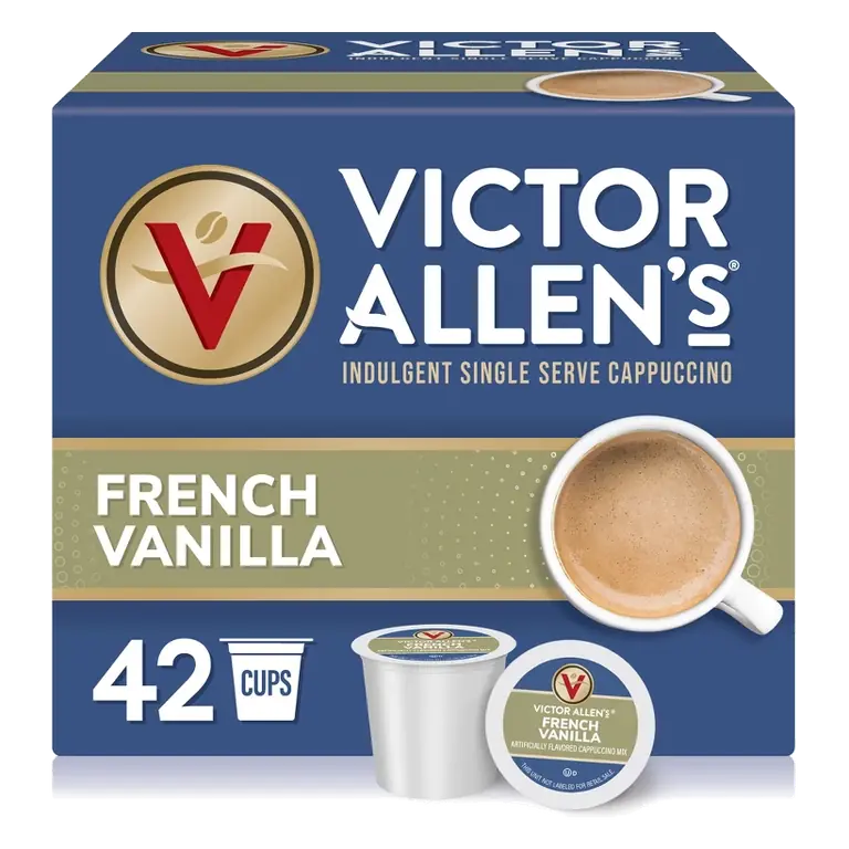 Victor Allen's Coffee French Vanilla Flavored Cappuccino, 42 Count, Single Serve K-Cup Pods for Keurig K-Cup Brewers
