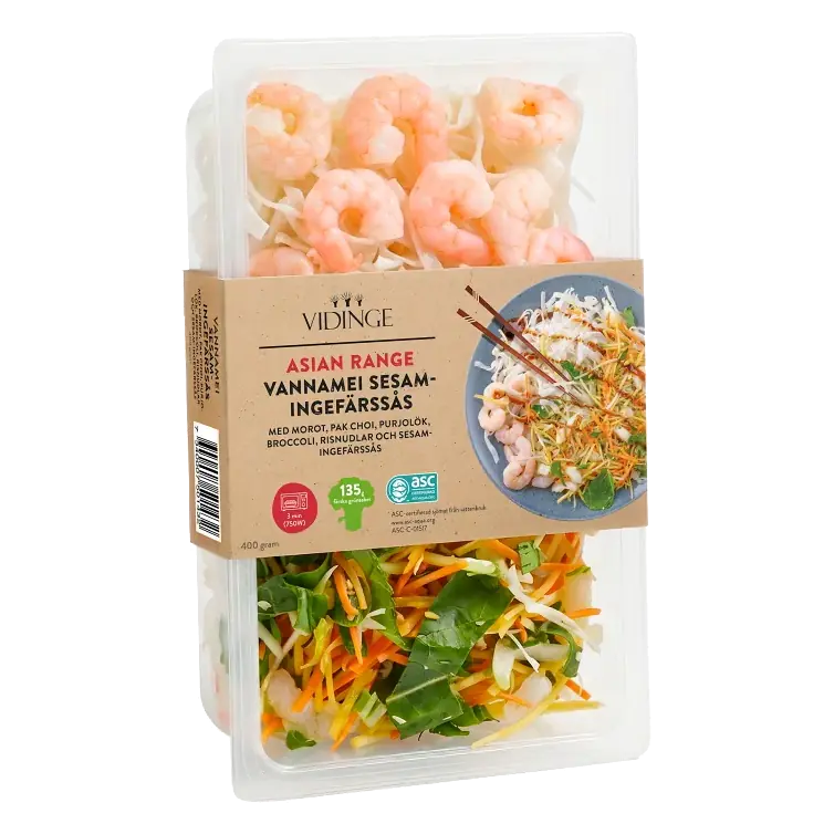 Färdigmat Vannamei Sesam och Ingefära 400g