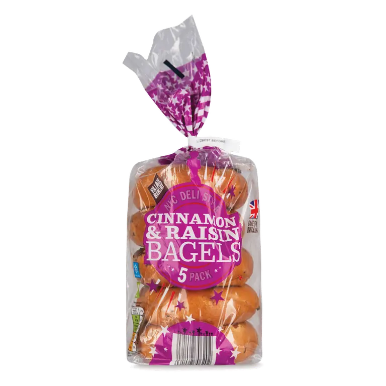 Cinnamon & Raisin Bagels 5 Pack