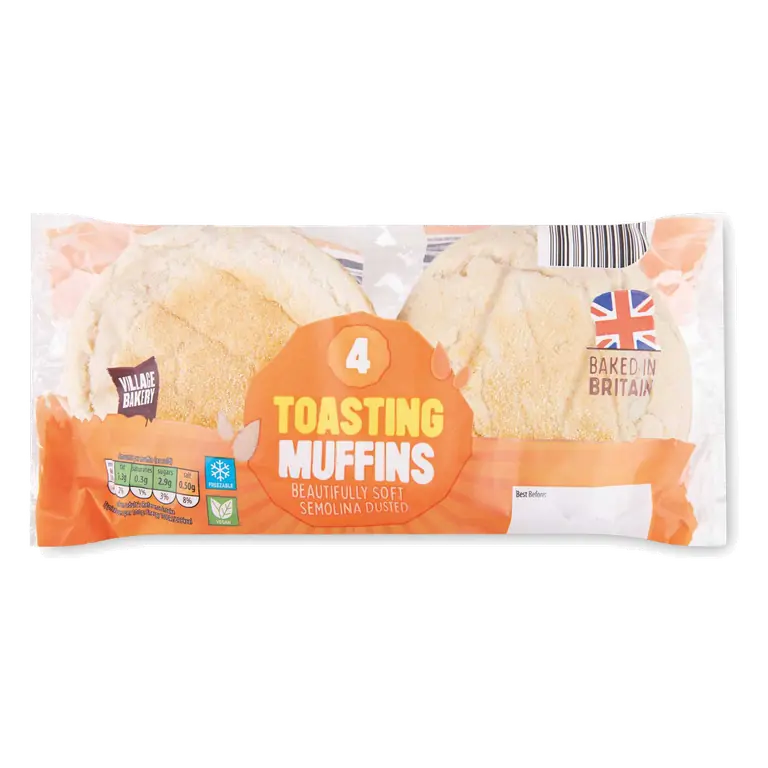 White Toasting Muffins 4 Pack