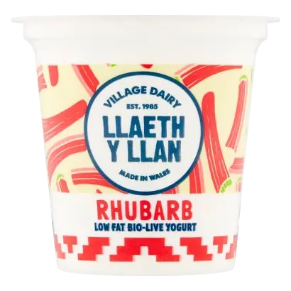 Llaeth Y Llan Rhubarb Low Fat Yogurt Single
