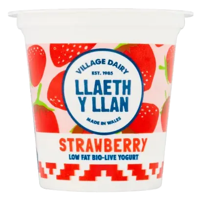 Llaeth Y Llan Strawberry Low Fat Yogurt Single