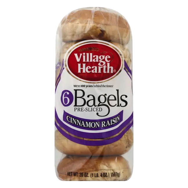 Village Hearth Cinnamon Raisin Bagels