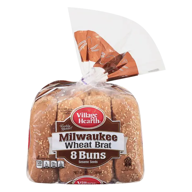 Village Hearth Milwaukee Wheat Brat Buns