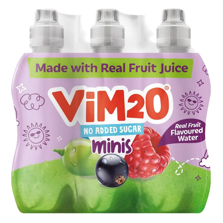 Minis 6 x 250ml Blackcurrant, Raspberry & Grape Flavoured Water Kids Drinks