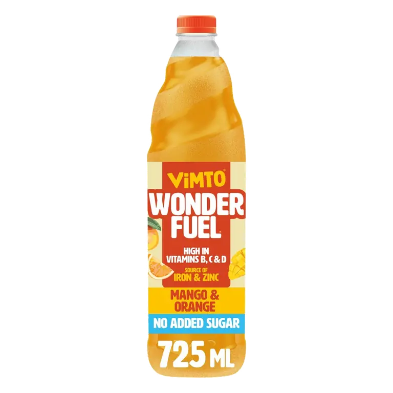 Wonderfuel Mango & Orange No Added Sugar Cordial 725ml