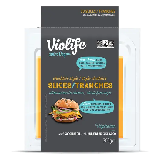 Vegan Sliced Cheese Cheddar Style 10 Slices 200 g