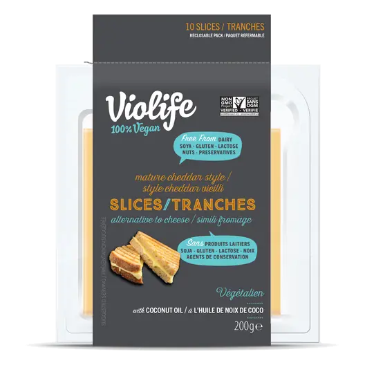 Vegan Sliced Cheese Mature Cheddar Style 10 Slices 200 g