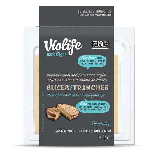 Vegan Sliced Cheese Smoke Flavoured Provolone Style 10 Slices 200 g