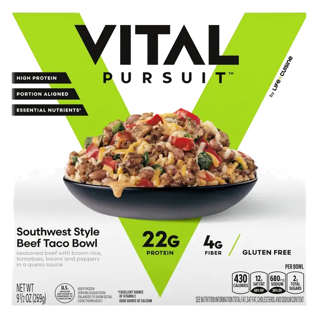 Protein Lovers Southwest Style Beef Taco Bowl Frozen Meal