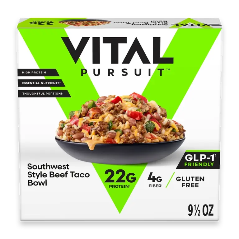Southwest Style Beef Taco Bowl High Protein Frozen Bowl