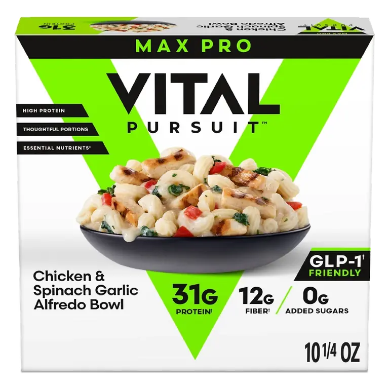 Vital Pursuit Chicken & Spinach Garlic Alfredo Bowl Protein Meals Frozen Bowls 10.25oz