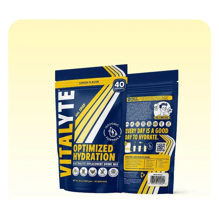 Vitalyte Electrolyte Powder Drink Mix, Isotonic Electrolyte Hydration Mix, Gluten Free Post Workout Powder Mix, Pack of 1, 35 oz., Lemon Flavor