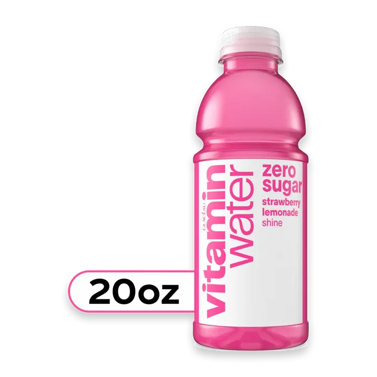 Shine Strawberry Lemonade Zero Sugar Flavored Water Beverage Bottle