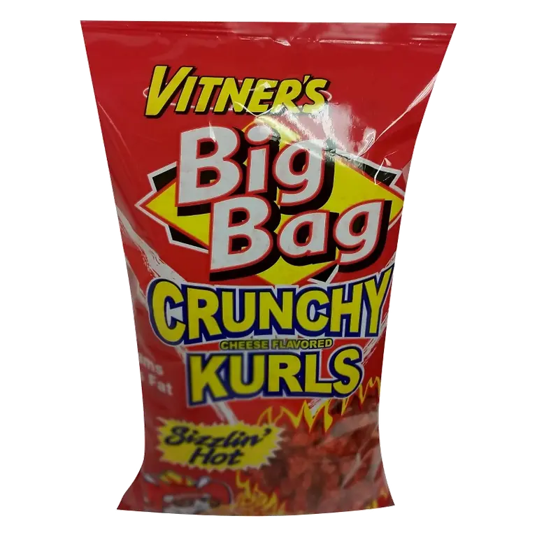 Vitner's Big Bag Sizzlin' Hot Cheese Flavored Crunchy Kurls, 8.75oz
