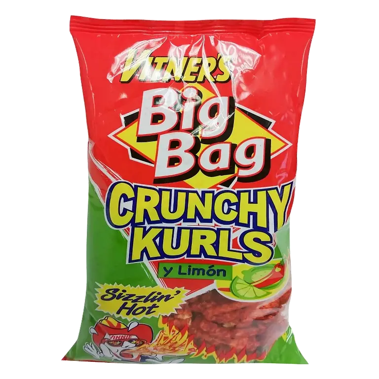 Vitner's Big Bag Sizzlin' Hot y Limon Flavored Crunchy Kurls, 8.75oz