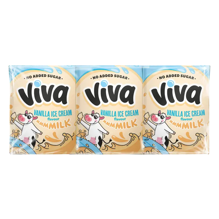 VIVA Vanilla Ice Cream Flavour Milk 3 x 200ml