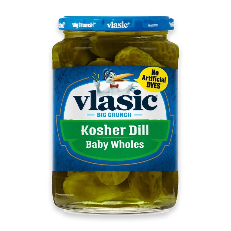 Kosher Dill Baby Whole Pickles, Keto Friendly