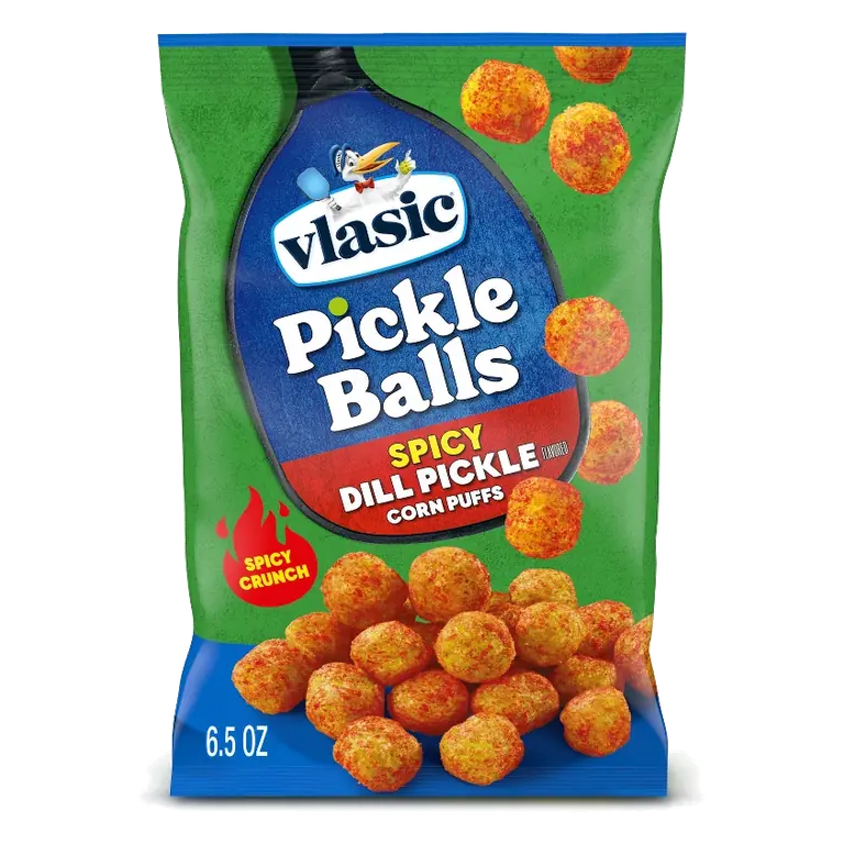 Vlasic Pickle Balls Spicy Dill Pickle Flavored Corn Puffs, 6.5 oz