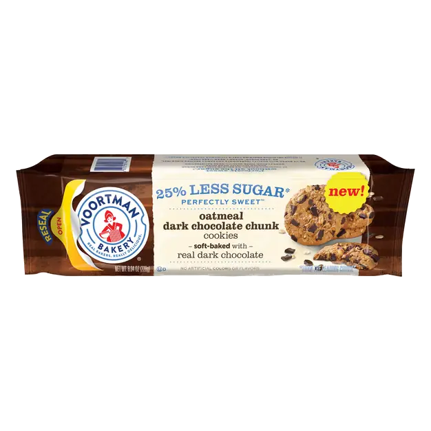 25% Less Sugar Soft Baked Oatmeal Dark Chocolate Chunk Cookies