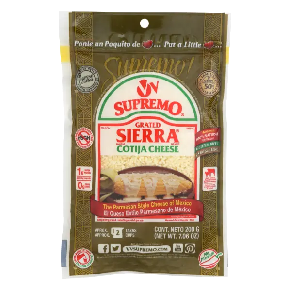 Cotija Authentic Mexican Style Aged Natural Grated Cheese