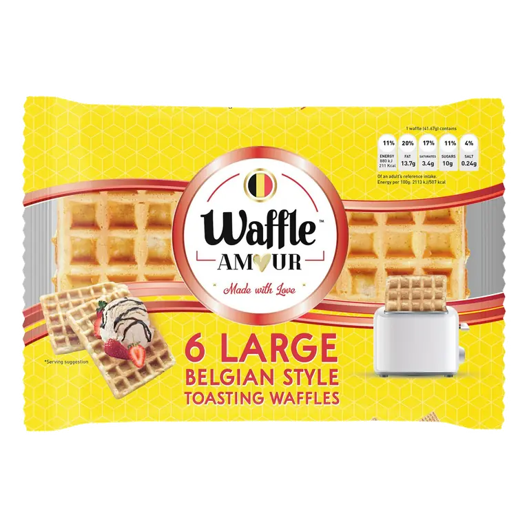 Large Belgian Style Toasting Waffles 6x41.67g