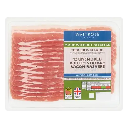 12 Made Without Nitrite Unsmoked Streaky Bacon Rashers