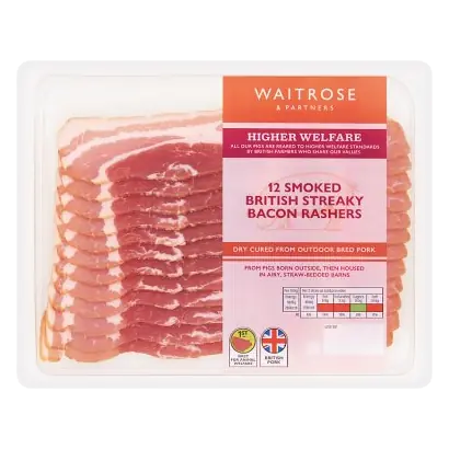 12 Smoked Dry Cured Streaky Bacon Rashers