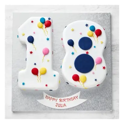 18th Birthday Balloon & Stars Cake