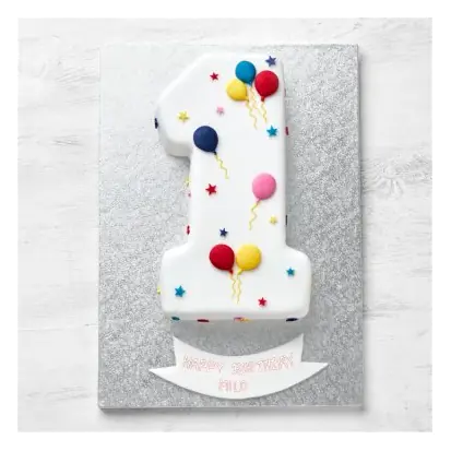 1st Birthday Balloon & Stars Cake
