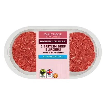 2 British Native Breed Reduced Fat Beef Burgers