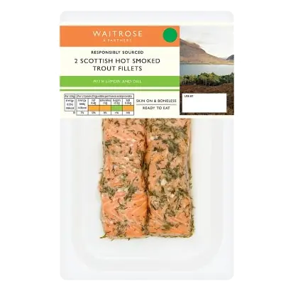 2 Hot Smoked Trout Fillets with Lemon and Dill