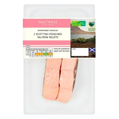 2 Poached Scottish Salmon Fillets