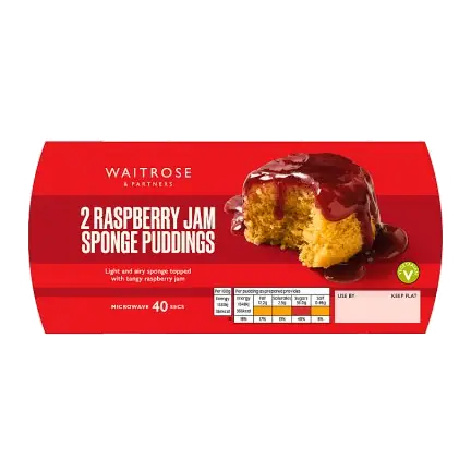 2 Raspberry Jam Sponge Puddings