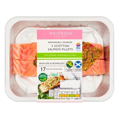 2 Scottish Salmon Fillets with Ginger, Lemongrass