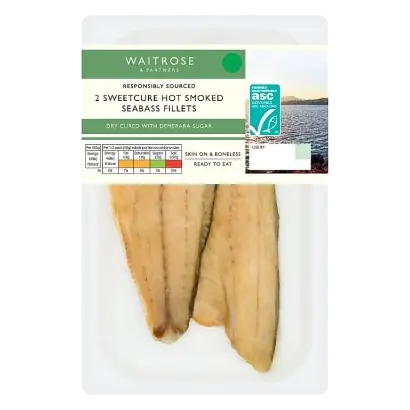 2 Sweetcure Hot Smoked Seabass Fillets