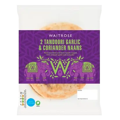 2 Tandoori Garlic & Coriander Naans