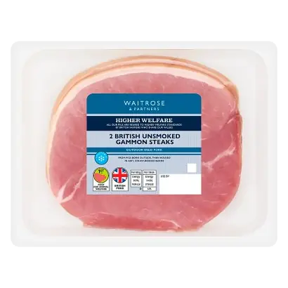 2 Unsmoked British Gammon Steak