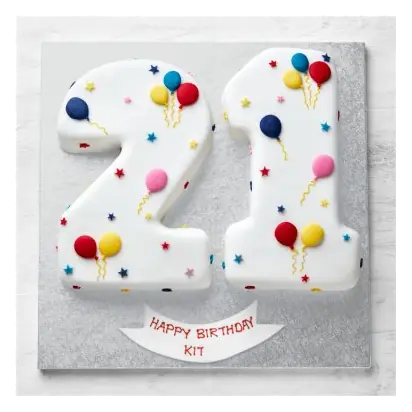 21st Birthday Balloon & Stars Cake