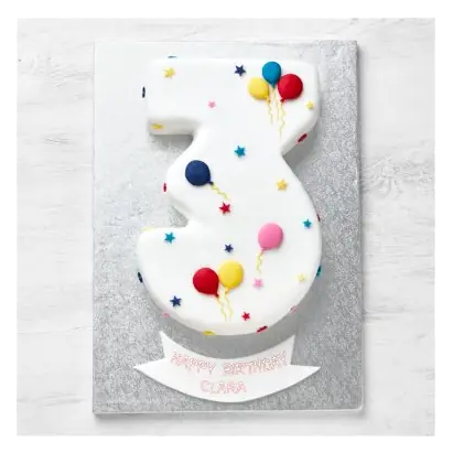 3rd Birthday Balloon & Stars Cake