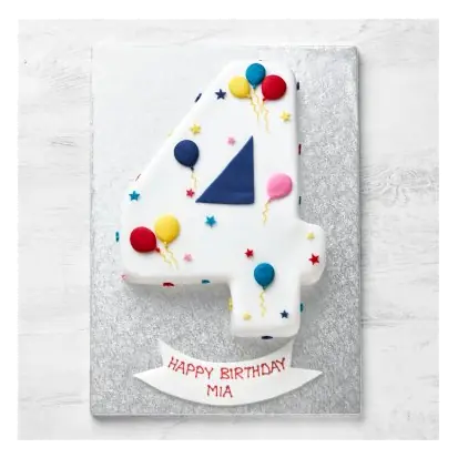 4th Birthday Balloon & Stars Cake